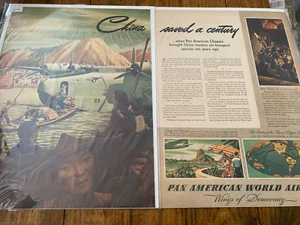 Vintage 1943 Pan American Airlines China Saved Century ad - Picture 1 of 1
