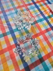 PartyLite Kristall Schneeflocke Teelicht Paar P9462 Weihnachten Winter Set Neu im Karton - Bild 1 von 2