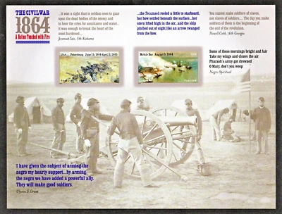 U.S. #4910-4911 MHN, CIVIL WAR 1864, PETERSBURG-MOBILE BAY, SHEET FV $9.36(2014) - Image 1 of 2