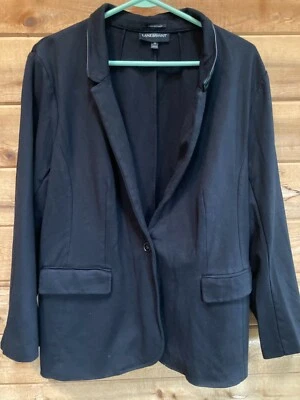Blazer para mujer talla 20 LANE BRYANT The Bryant negro imitación cuero cuello Foto 1 de 4