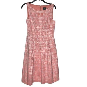 Adrianna Papell Printed Beaded A-Line Mini Dress Size 6 Pink Sleeveless Stretch - Bild 1 von 5