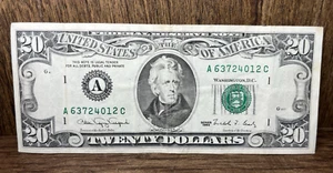 1990 Twenty Dollar Bill $20 Green Seal Federal Reserve Note - Old U.S. Currency - Picture 1 of 2