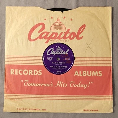 Ella Mae Morse 78 Oakie Boogie / Love Ya' Like Mad Capitol 2072 E- Jazz Pop 1952 - Image 1 of 3