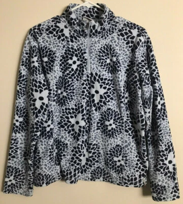 Jersey polar Columbia 1/4 cremallera para mujer talla extra grande manga larga azul blanco Foto 1 de 4