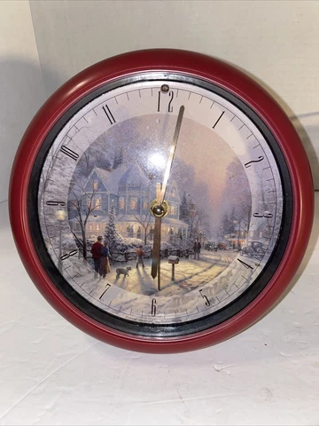 Thomas Kinkade Christmas Carol Clock Plays 12 Traditional Christmas Carols Cover