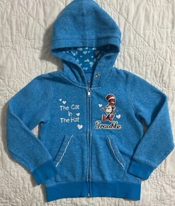 Universal Studios Kids Cat in the Hat Trouble Hooded Full Zip Sweatshirt Small - Picture 1 of 6