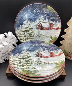 Certified International "Silent Night" Susan Winget 11" Dinner Plates (SET OF 4) - Picture 1 of 10