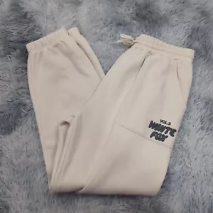 White Fox Vol 3 Offstage Jogger Sweatpants Womens L Large Pebble Cream Beige - Picture 1 of 18