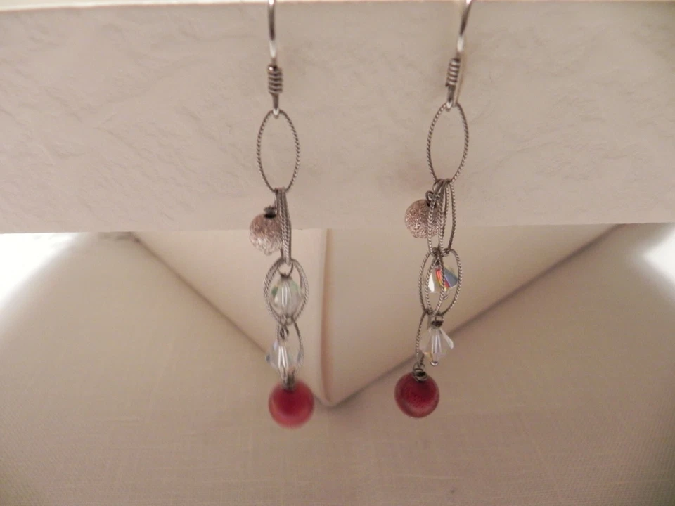 CREAZIONI - Orecchini in argento con catena - fatti a mano - BIJOUX - Immagine 1 di 1