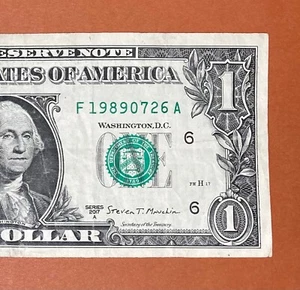 1989 July 26 (F 19890726 A) Birthday Note $1 One Dollar Bill - Picture 1 of 3