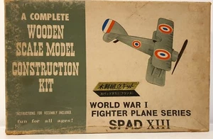 LUFTFAHRT: HOLZ WELTKRIEG I KAMPFFLUGZEUG SERIE SPAD XIII BAUSATZ MADE IN JAPAN - Bild 1 von 12