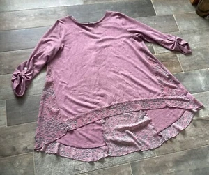 Klass tunic top Pink chiffon animal print inserts size XL UK 20 minimal bobbling - Picture 1 of 24
