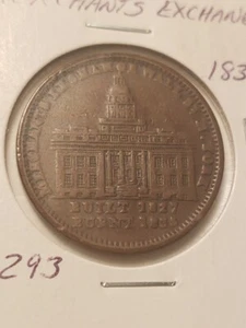 1837 HT-293 Merchants Exchange Not One Cent for Tribute Hard Times Medaille - Bild 1 von 19