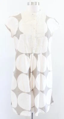 Mini Vestido Weekend Max Mara Beige Taupe Lunares Túnica Cambio Talla US 8 *DEFECTUOSO Foto 1 de 4