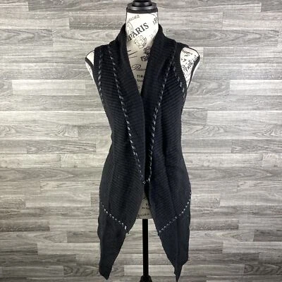 WHITE HOUSE BLACK MARKET Open Style Wool Black Cardigan Sweater Women's Size M - Image 1 of 4