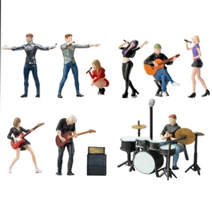 Diorama 1/64 Musician Singer Guitarist Pianist Figure Garage Scene Display Model - Picture 1 of 30