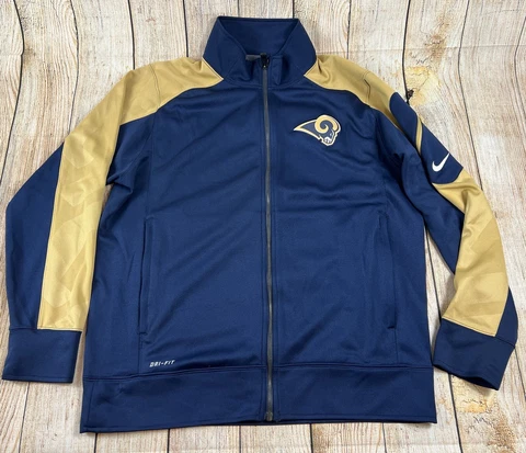 Men's St. Louis Rams NFL Nike Dri-fit On-field Apparel Arm Pocket Jacket Size L Cover