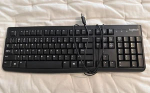 Logitech K120 USB Wired Keyboard-Black-Quiet Typing-Y-U0009 820-007374 Tested - Picture 1 of 5