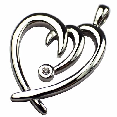 Women's Open Heart Necklace Stainless Steel Hart Love Pendant - Imagem 1 de 3