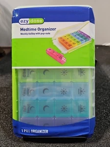 EZY DOSE Weekly 4x Day MEDTIME PILL organizer with pop outs NEW - Picture 1 of 5