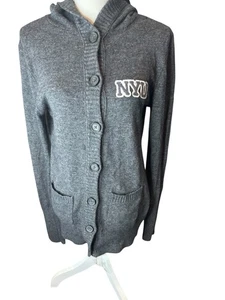Cárdigan gris unisex de la Universidad de Nueva York NYU Angora Tish Stern vintage XL DE COLECCIÓN - Imagen 1 de 5