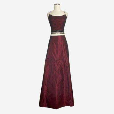 Vintage Y2K Hyphen Two piece formal dress crop top beaded red prom whimsigoth XS - Image 1 of 4