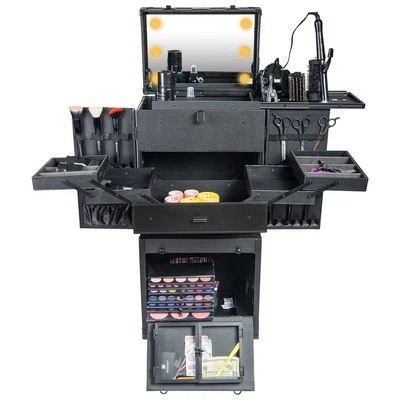 SHANY REBEL Pro Makeup Artist Multifunction lighted Cosmetics Rolling Case - Image 1 of 2