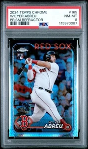 2024 TOPPS CHROME PRISM REFRACTOR #165 WILYER ABREU ROOKIE RC PSA 8 Combine Ship - Picture 1 of 2