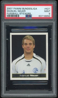 2007 Panini Bundesliga Manuel Neuer Fußball Sticker Rookie #421 RC PSA 9 - Bild 1 von 2