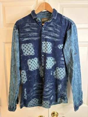 Camisa vaquera de manga larga a presión azul talla grande de zinc para hombre  Foto 1 de 4