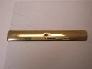 2-1/2" Red Rhinestone Starburst Design Vintage ANSON Tie Bar Clip simple plain - Picture 1 of 5