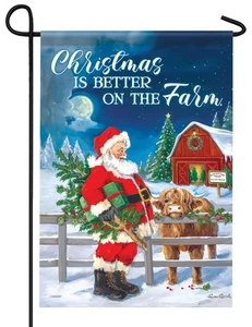 Santa Cow Garden Flag - Picture 1 of 1