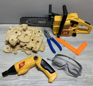 Tool Tech Kids Toy Power Tool Set Chainsaw Drill Goggles Blocks Safety Play Set - Picture 1 of 7