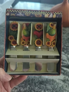 Juego de esparcidores vintage BOSTON WARE Susan Winget Sunrise pollos y girasoles - Imagen 1 de 2