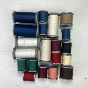 Lot of 20 Partial / Full Spools of Molnlyck Thread Blue Cream White Green Red - Picture 1 of 7