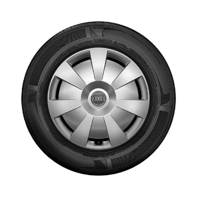 Original Audi A3 Stahlrad Satz mit Radvollblende 6,5Jx16, Winterreifen 205/55 R1 - Bild 1 von 2