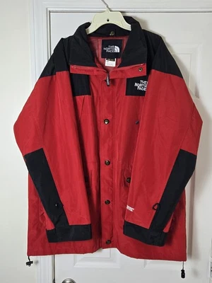 Vintage 90s The North Face Gore-Tex Red Black Mountain Parka Jacket Mens Large - Image 1 of 4