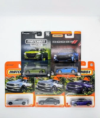  Lote de 5 Dodge Charger Matchbox Dodge Series 2018 Foto 1 de 2