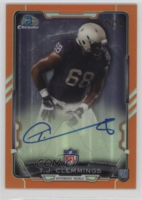 2015 Bowman Chrome Rookie Orange Refractor /50 TJ Clemmings #RCRA-TJC Auto RC - Image 1 of 2