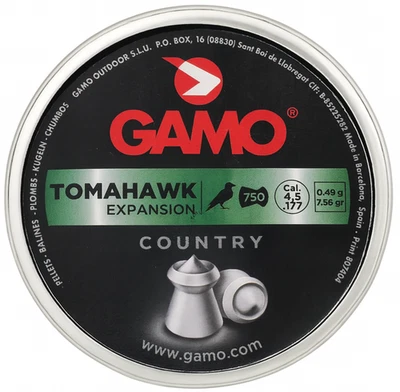 Заостренные расширяющиеся воздушные гранулы GAMO Country 750 штук TOMAHAWK 4,5 мм калибр 0,177 - Изображение 1 из 3