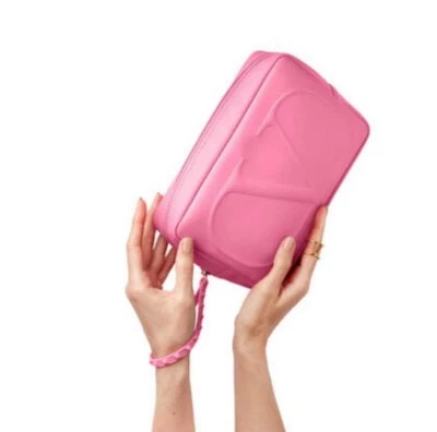 Valentino Beauty Bolsa Rosa Grande Suave Grande Pantalón Maquillaje Cosméticos Bolso NUEVO Foto 1 de 3