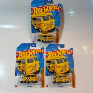 3 pack lot 2023 Hot Wheels Kool Kombi Mooneyes Yellow VW Surf’s Up - Picture 1 of 7