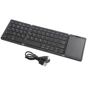 Faltbare Bluetooth-Tastatur für Unterwegs, Dreifach Faltbare Kabellose Trag3406 - Bild 1 von 7
