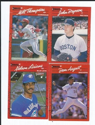 4 Donruss baseball cards 1990 #82 Mitt Thompson #162#267#617 - Image 1 of 2