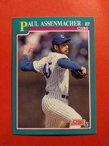 1991 Score - Paul Assenmacher #147 Chicago Cubs  - Picture 1 of 6