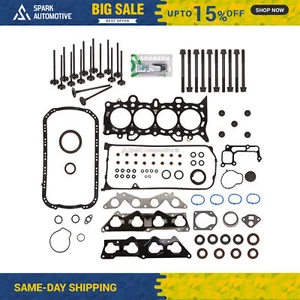 MLS Full Gasket Set Intake Exhaust Valves Fit 01-05 Honda Civic 1.7L D17A2 D17A6 - Picture 1 of 12