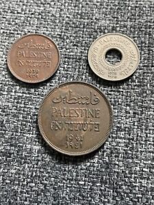 1935 to 1941 PALESTINE COINS 1,2 & 5 MILS