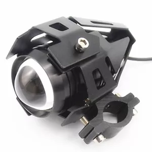 Black Motorcycle LED Driving Headlight U5 12V 125W Headlamp Spotlight Fog Light - Picture 1 of 6