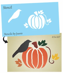 Joanie sm. Plantilla Otoño Cosecha Calabaza Prim Cuervo Otoño Mercado Pájaro Letreros - Imagen 1 de 4