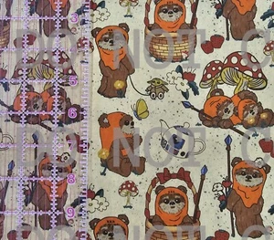 Custom Cotton Woven Fabric Star Wars Ewoks Cottage Core By the 1/4 Yard 9x56 - Picture 1 of 2